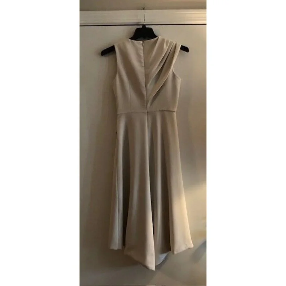 PREOWNED $1200 CHRISTIAN SIRIANO IVORY DRAPED RUCHED DRESS US SIZE 4 SOLD OUT! - Picture 5 of 6